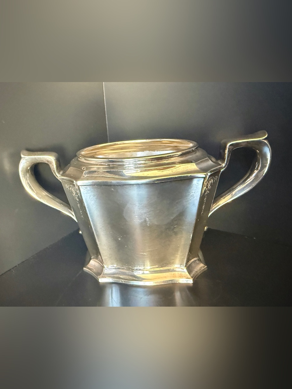 Vintage Gorham Silverplate Sugar Bowl Y303 Double Handle